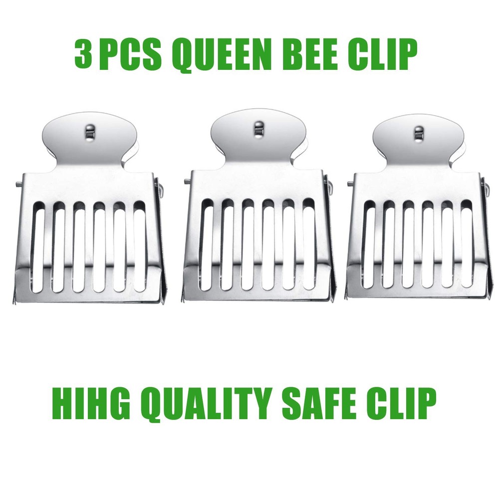YengHome Beekeeping Bee Queen Cage Catcher Clips,3 Pack 3 Pack, silver 3