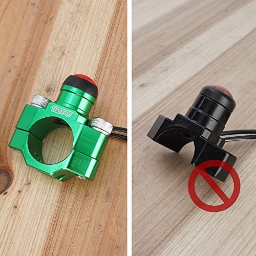 CNC Universal Motorcycle Engine Stop Start Kill Switch Button with Green