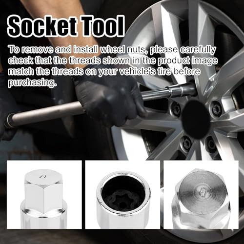 D-Wheel Locking Nut Removal Tool, Premium Durable Locking Wheel Nut Socket