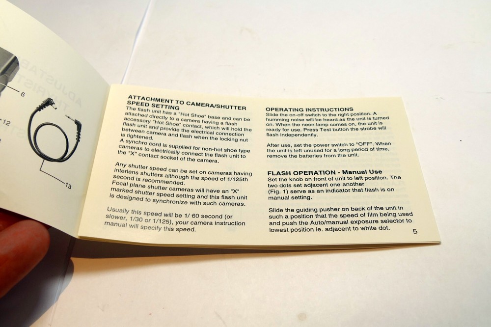 adjustable Bounce Thyristor flash Instruction Manual Guide (E) English