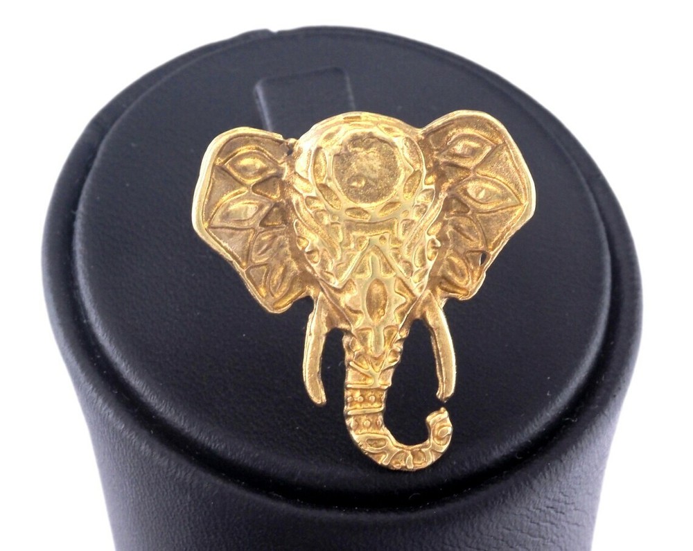Elephant Ring Adjustable Raw brass (18.5mm 8.5US inner size) 2978