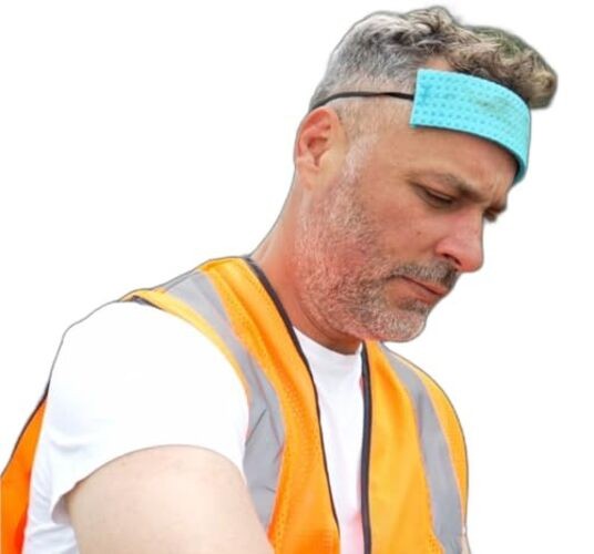 Traditional Absorbent Cellulose Sweatbands, Cooling Sponge for 100 PACK Blue