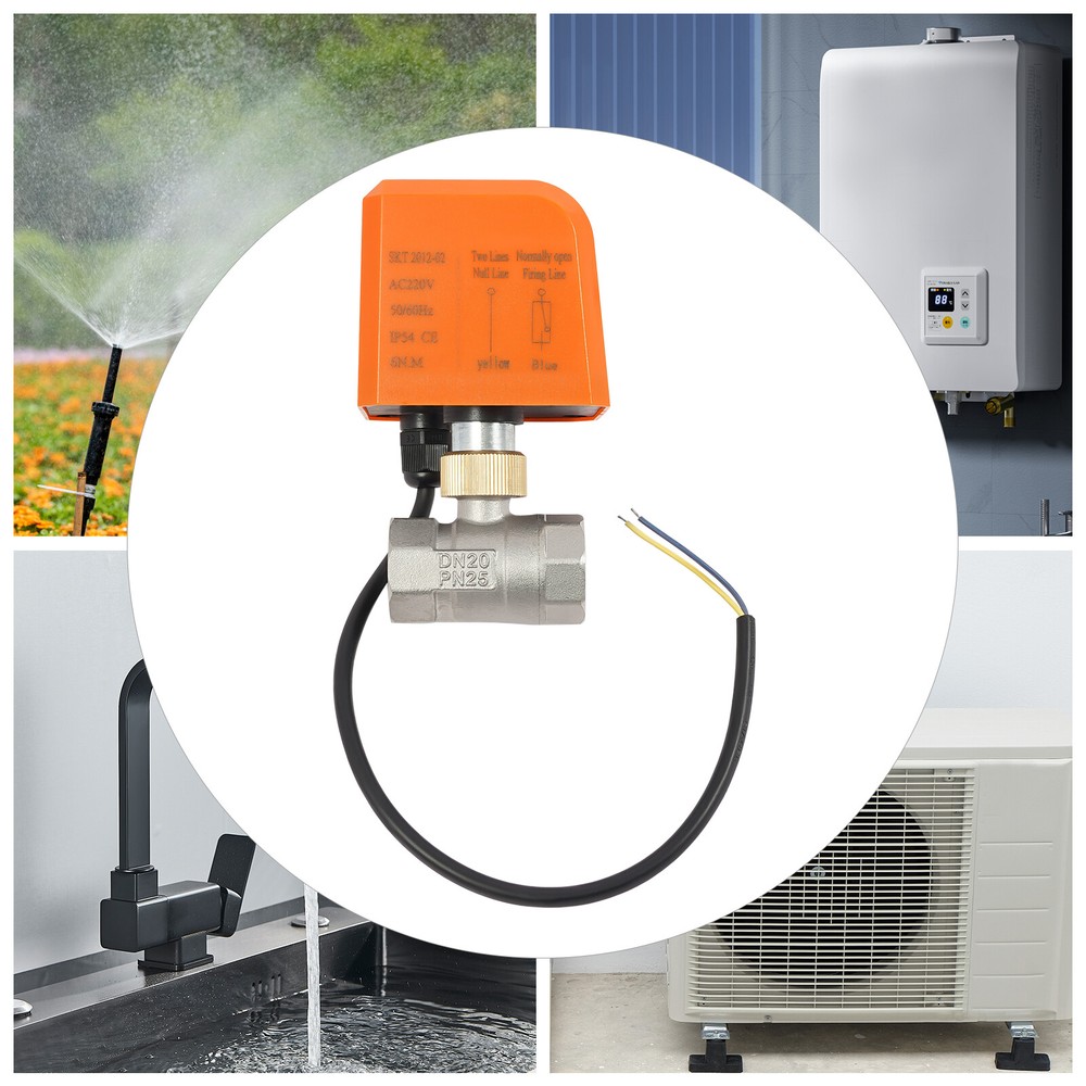 3/4'' Motorized Ball Valve, Normally Opened, Two-Way, 2-Wire Actuator, Stainless