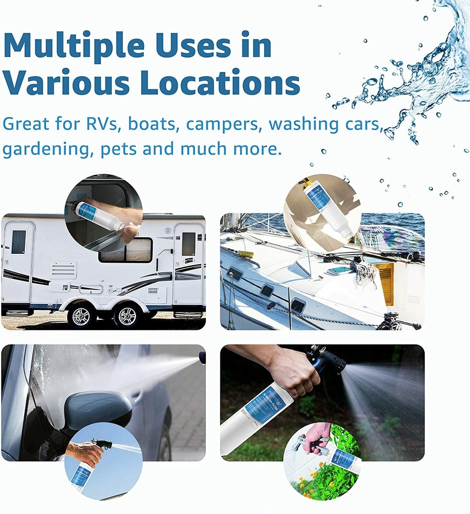 Waterdrop RV & Marine Inline Water Filter, NSF Certified, Pack of 2