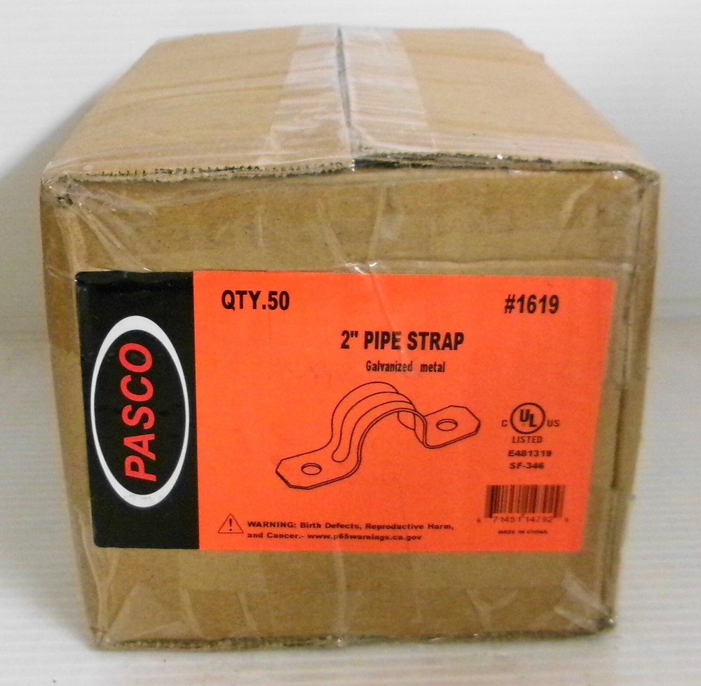 Pasco 1619 2” Galvanized Metal Pipe Strap (50)