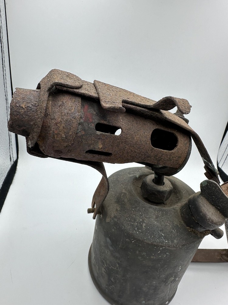 Vintage copper hand held blow torch c 1950s