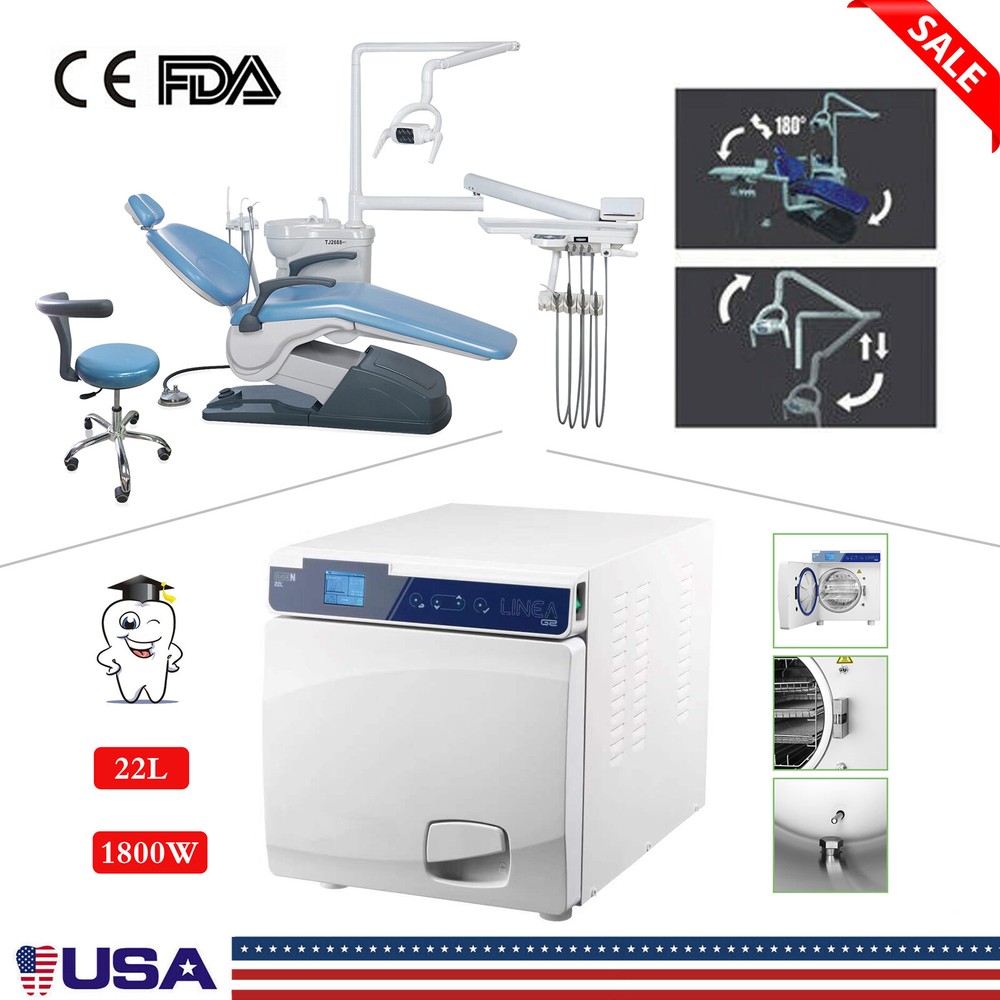 Dental Unit Chair Hard Leather Computer Controlled DC Motor&Stool / Handpieces