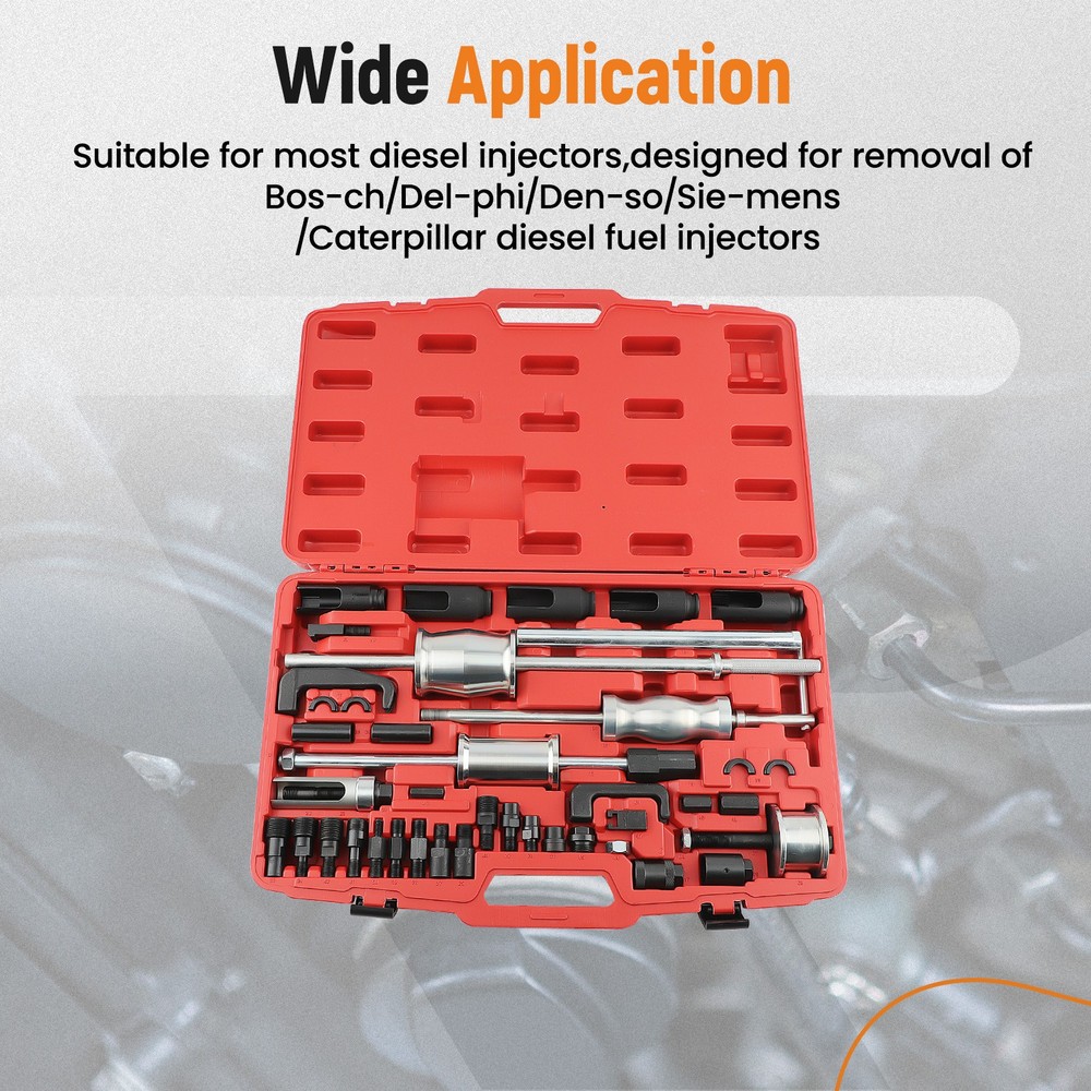 Auto Truck Diesel Injector Extractor Slide Hammer Puller Adapter Tool Kits 40PC