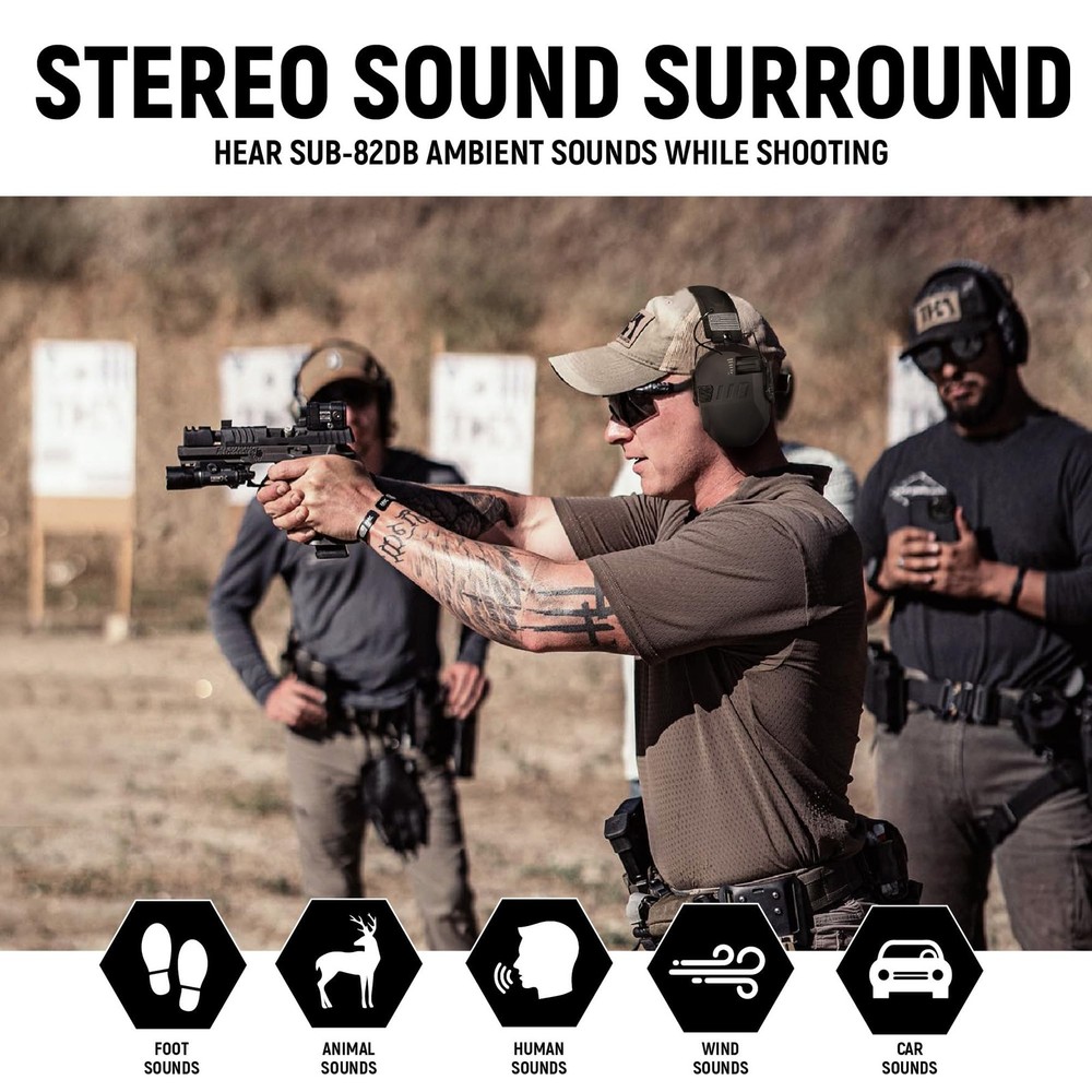 Shooting Bluetooth Earmuff, Ear Protection for Gun Range, Active Noise Reduction