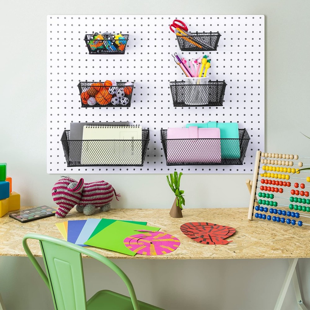 Pegboard Baskets Wall Mount Wire Peg Board Baskets 3 Sizes Pegboard Accessori...