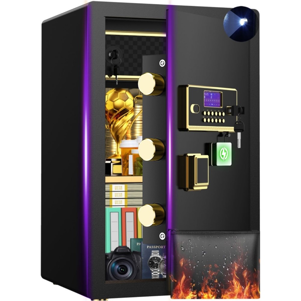 BESAFETY 5.3 Large Safe Box for Home Security with Alarm System