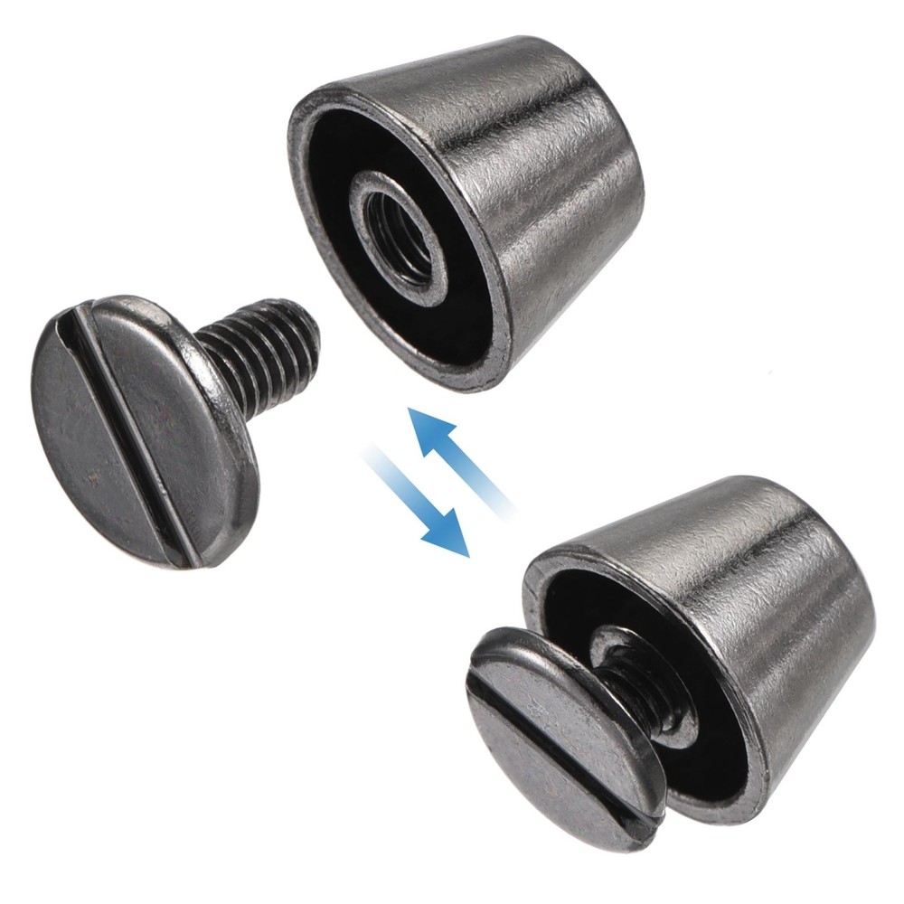 10x7mm Rivet Studs Screw Back Flat Cable Feet Stud Dark Grey 8pcs