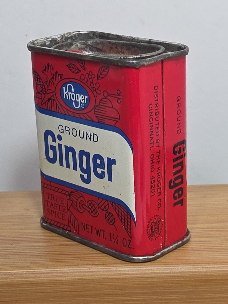 Vintage Kroger Spices Ground Ginger Can TIN Cincinnati, Oh