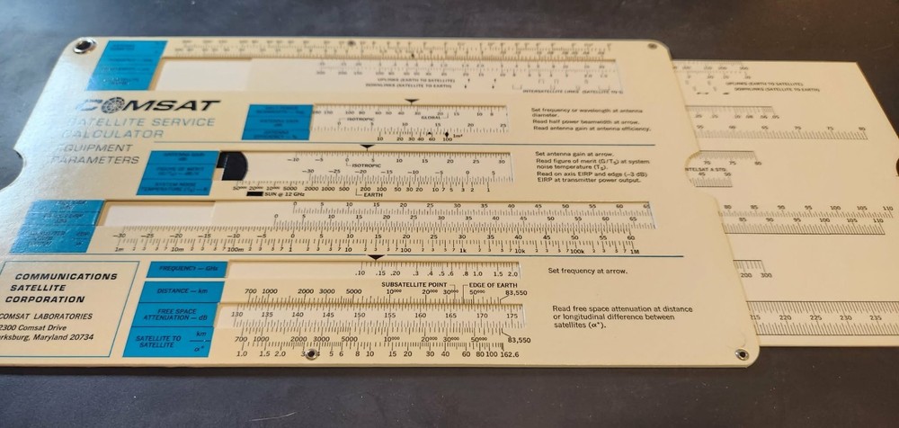COMSAT Satellite Service Calculator Vintage Space Age Slide Rule - 1976