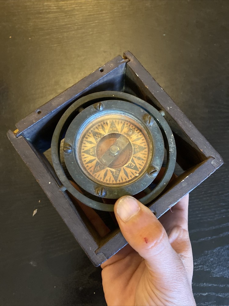 Antique Nautical Maritime Ship Boat Compass, As Is