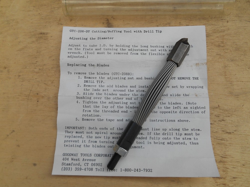 GOODWAY TOOLS GTC-206-DT CUTTING /BUFFING TOOL WITH DRILL TIP