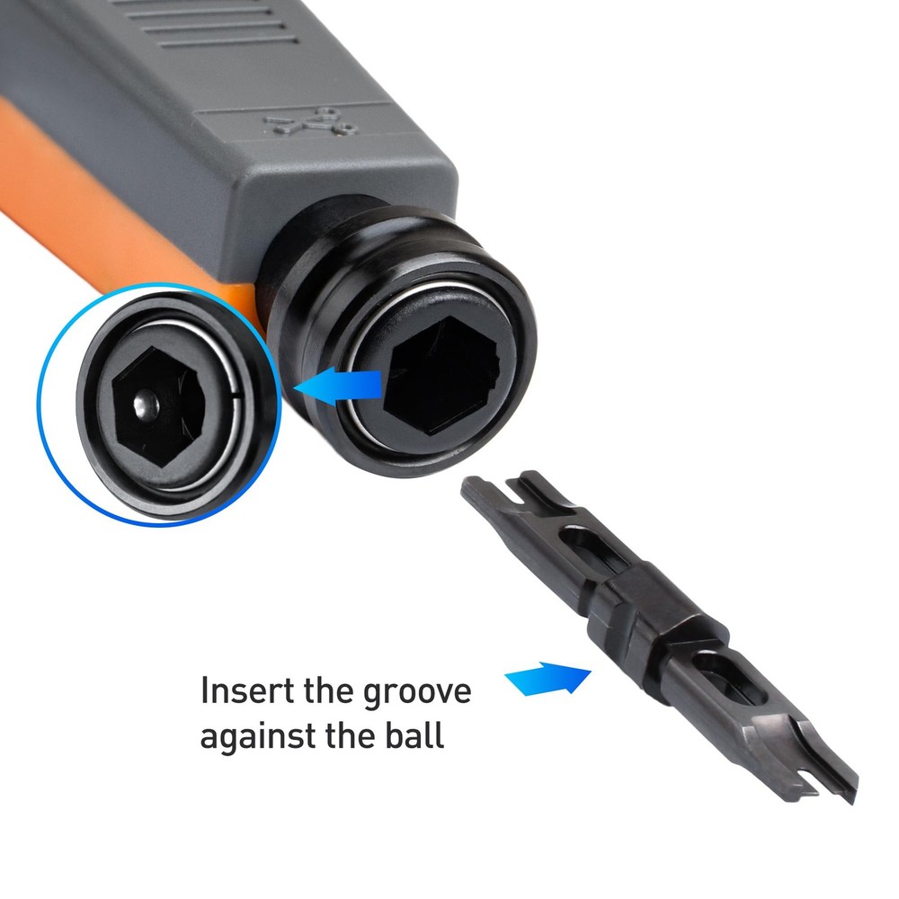 Cat6 Punch Down Tool, 110 Blade, Network Cable Installer Kit, Orange