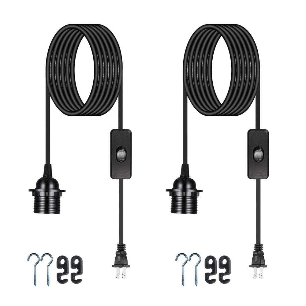 Plug in Pendant Light Cord - 16Ft Hanging Light Kit E26/E27 Light Socket Hanging