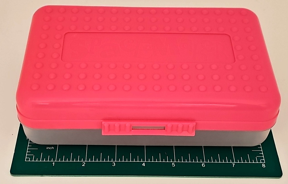 Vtg. Pink SPACEMAKER Pencil Box Eldon Storage Container