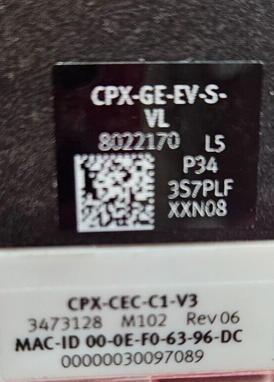 FESTO Ethernet Controller, CPX-CEC-C1-V3 CODESYS V3 3473128 + 8022170 -see pics
