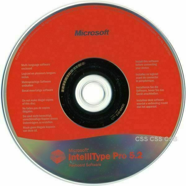 Microsoft IntelliType Pro 5.2 Keyboard Drivers Installation Disc CD Software