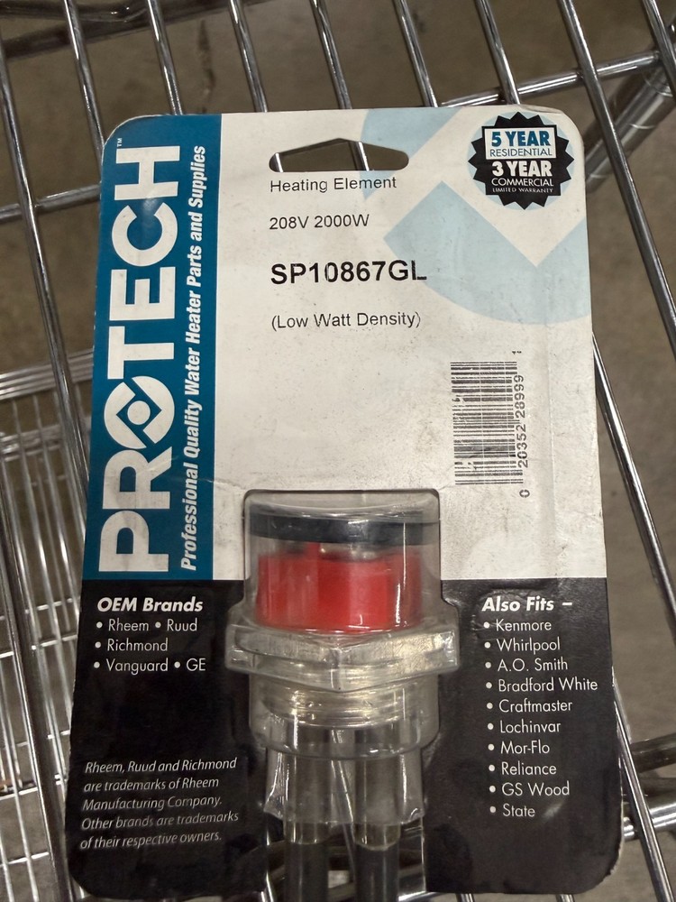 Rheem SP10867GL Heating Element, 2000W 208V