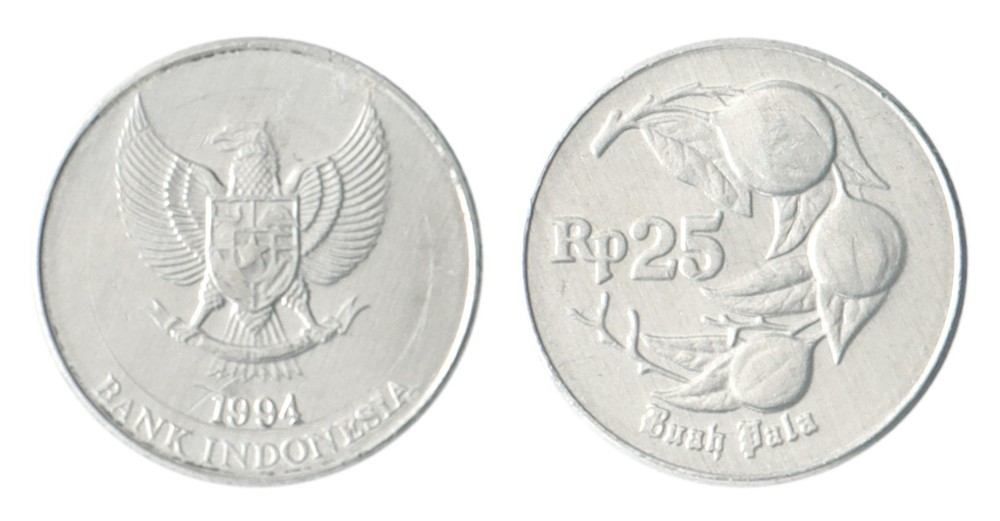 Indonesia 25 Rupiah, 1994, KM #55, Mint