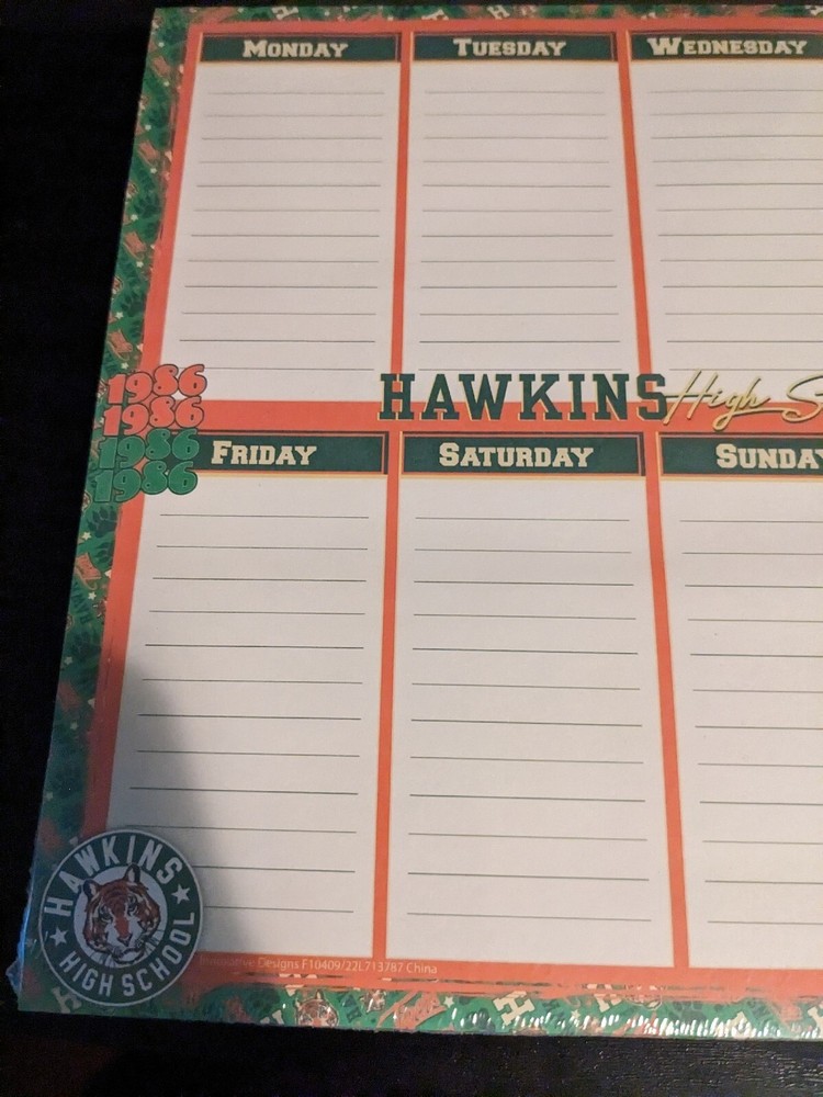 Stranger Things Hawkins High 60 sheet planner and list pad