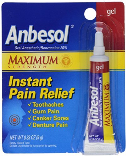 5 Pack Anbesol Gel Maximum Strength 0.33Oz Each