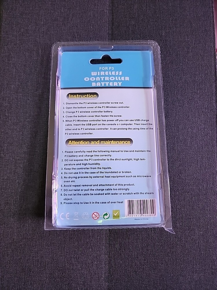 1800mAh Replacement Battery + USB Cable For sony PS3 Controller @@