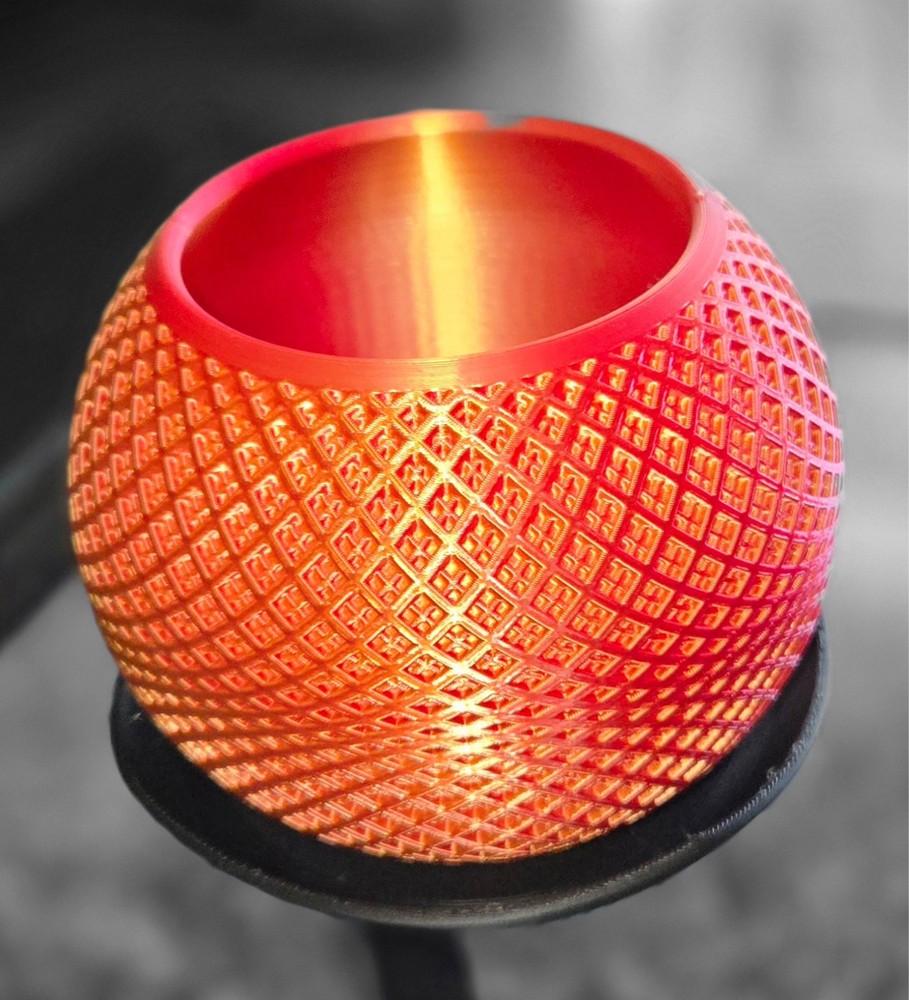 80mm 2 pc Planter Red Gold 3D printed