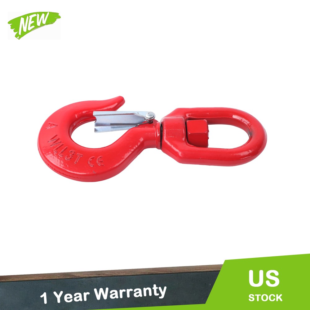 3 Ton 5/8" Locking Swivel Hook Grade 80 Lifting Hook Rigging with Latch