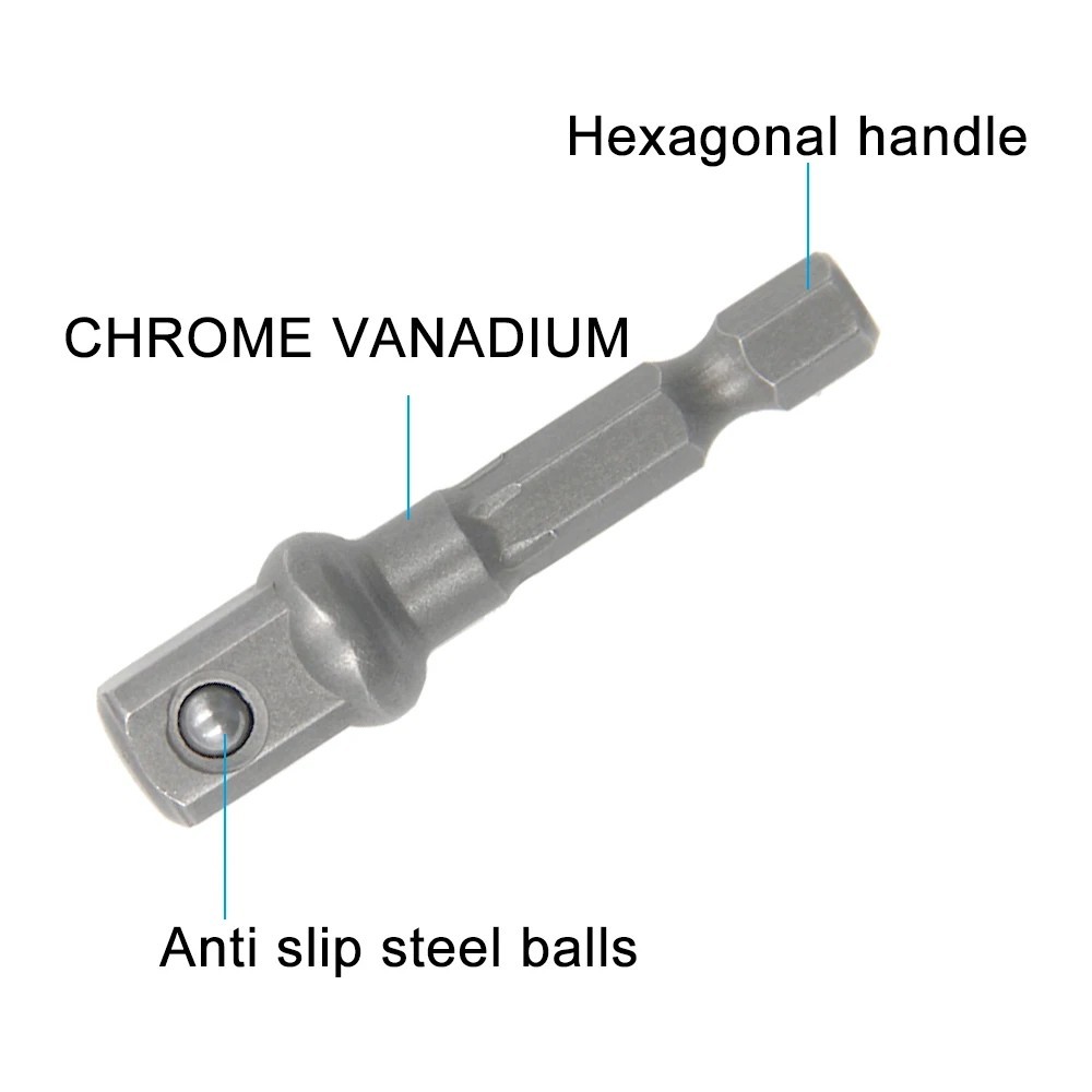 1/4" 3/8" 1/2" Socket Adapter Drill BIts Set Hex Shank Impact Driver Tools - NEW