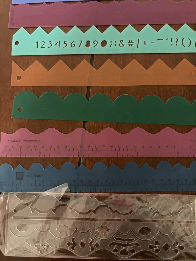 Creative Memories Borderline patterns Letters Rulers Scrapbook Tool ABC & Other