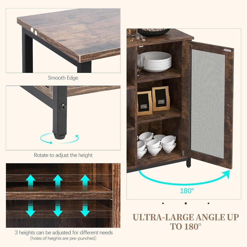 Mini Coffee Bar Cabinet W/ Storage 27.5'' Small Kitchen Bar Table Cute Corner