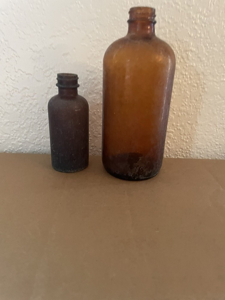 antique amber glass bottles