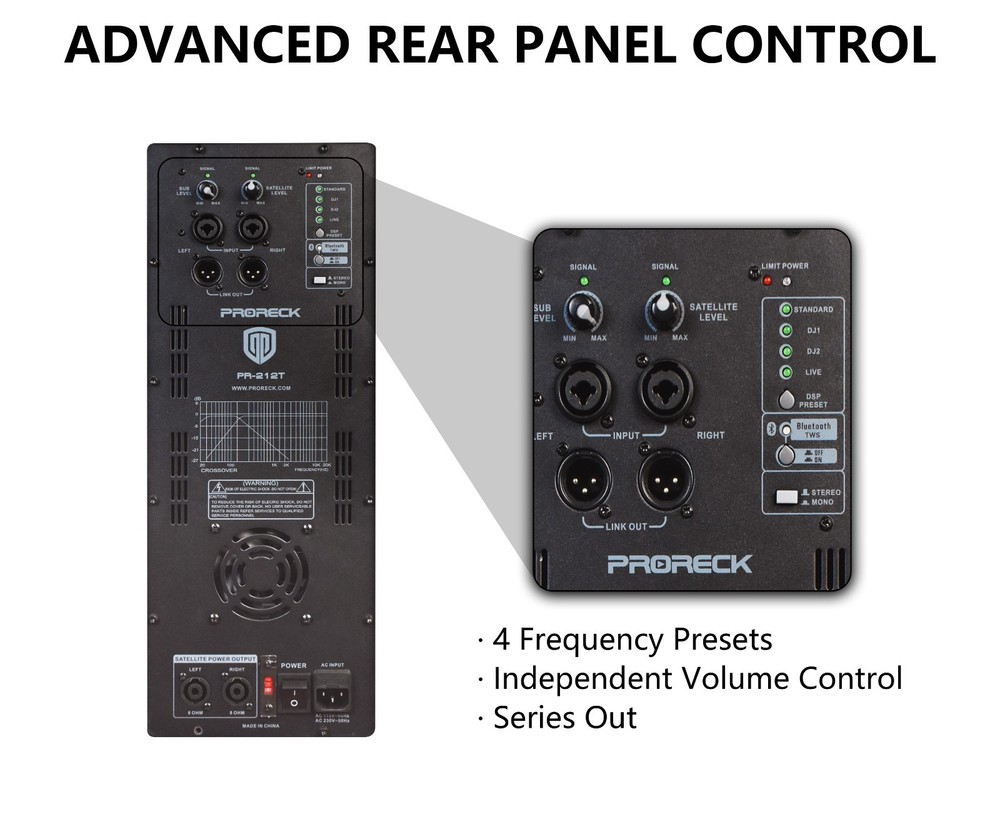 PRORECK DJ Speaker Powered Line Array System Set 6000W P.M.P.O Stere Combo Set