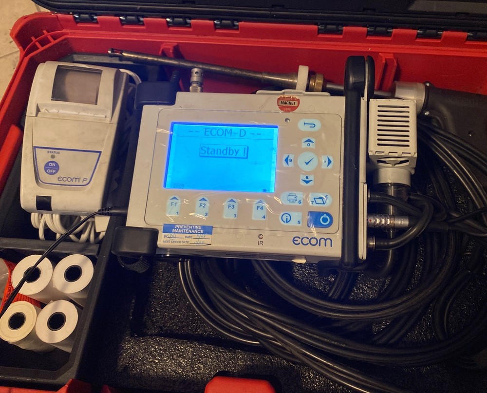 ECOM D COMBUSTION ANALYZER / 2 SENSOR / PRINTER / CARRY CASE / WORKS GREAT! 🇺🇸