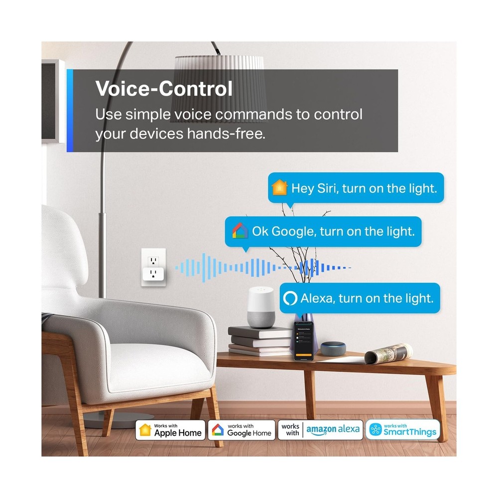 TP-Link Tapo Matter Supported Smart Plug Mini, Compact Design, 15A/... Fast Ship