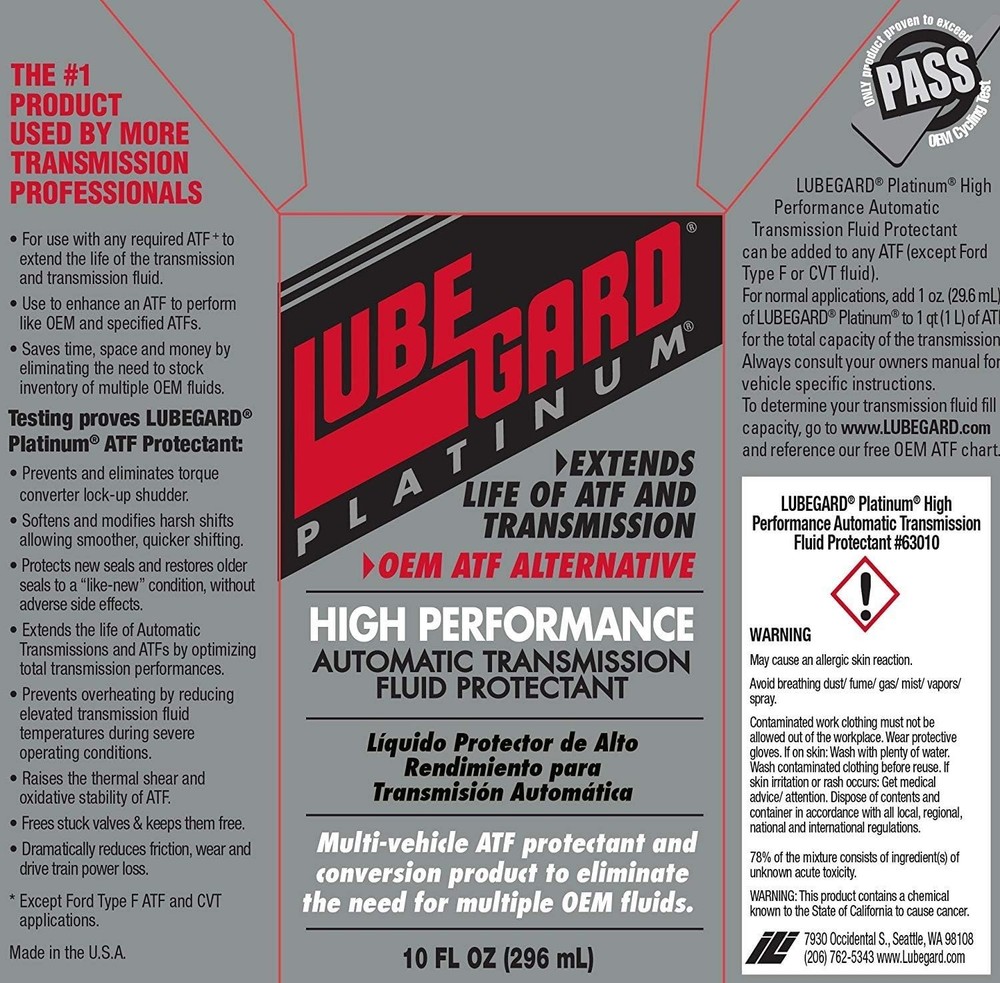 63010 Platinum Automatic Transmission Fluid Protectant, 10 oz.