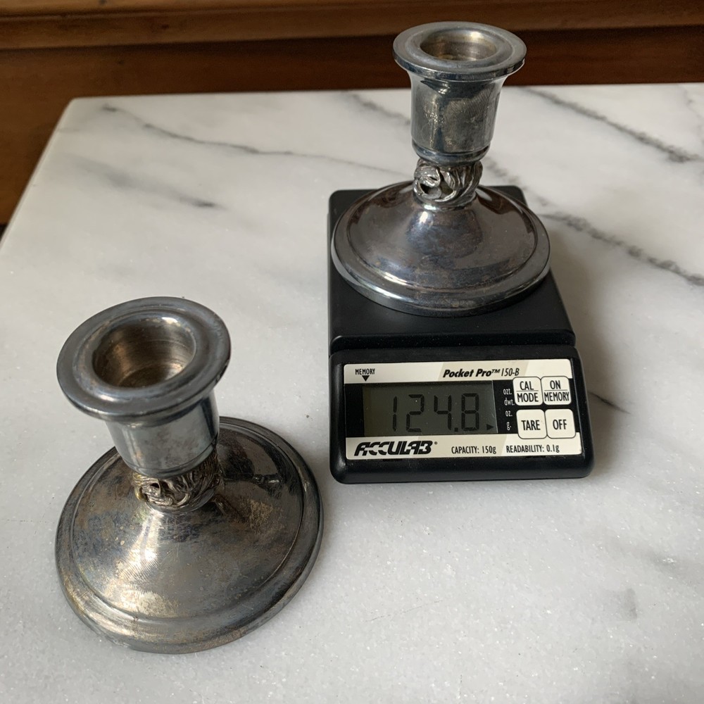 Partial Silver Boardman Candlesticks - Use Or scrap - 248 Grams