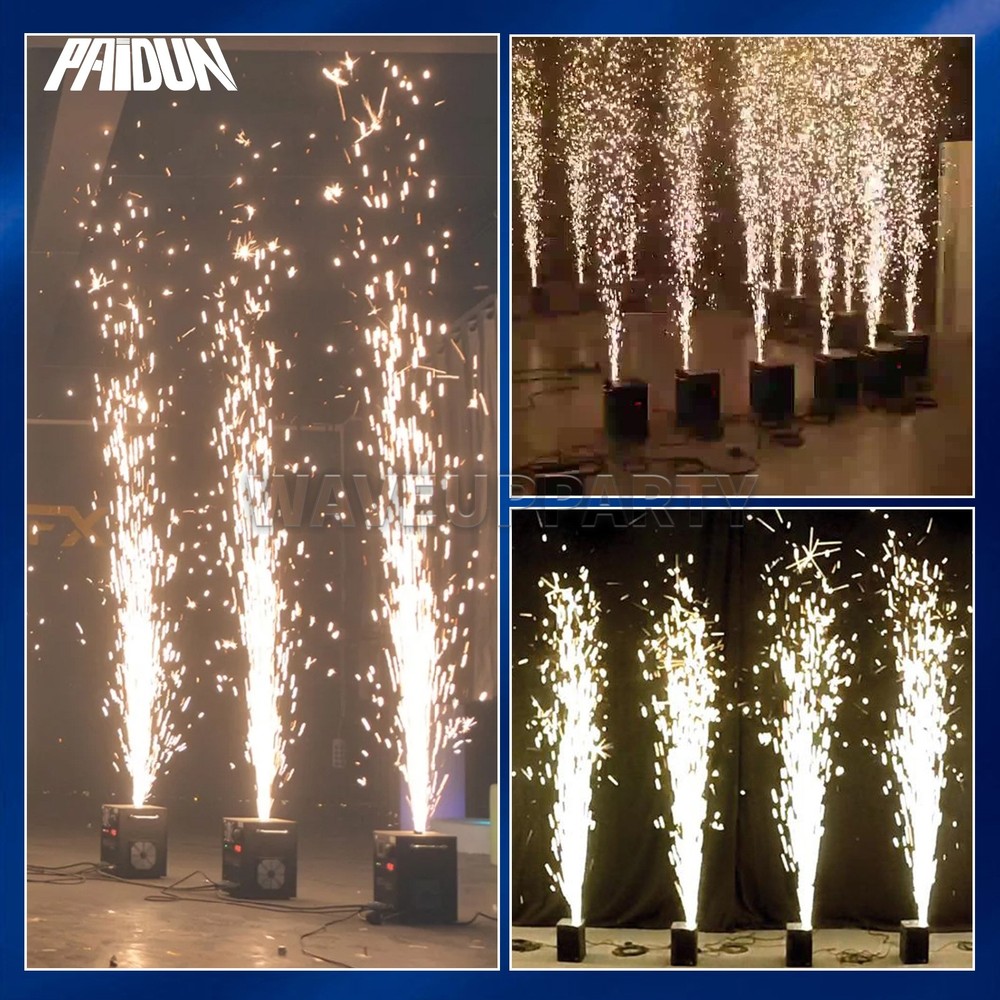 PAIDUN 2PCS 750W Cold Spark Firework Machine Sparkler Effect DMX Remote Control