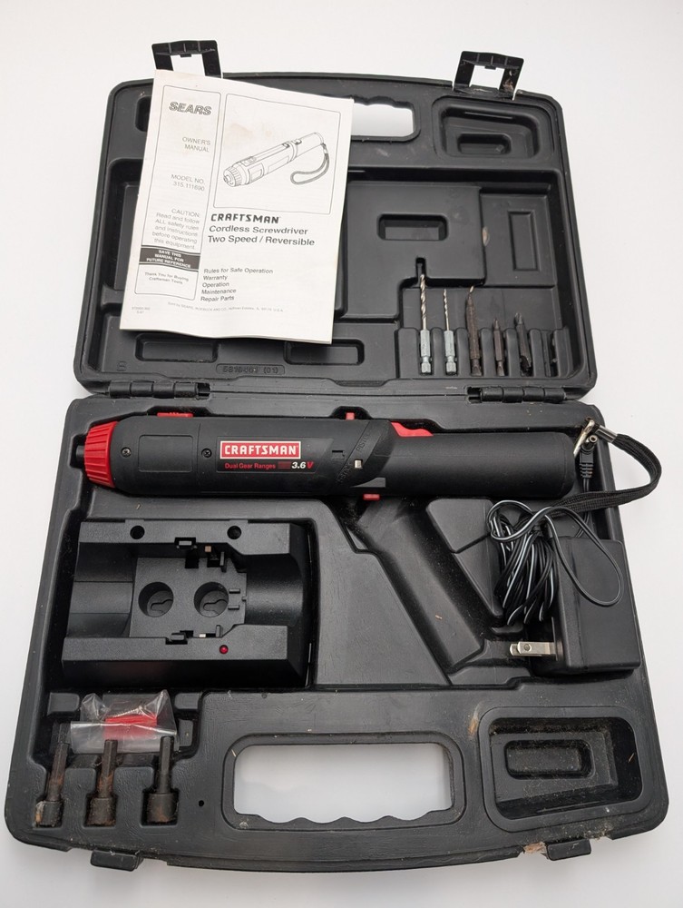 Craftsman 3.6 Volt Bite Cordless Screwdriver Case And Accessories Tested.