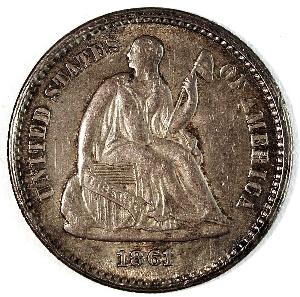 1861 P Seated Liberty Silver Half Dime ☆☆ Great Example ☆☆ Great For Sets 147