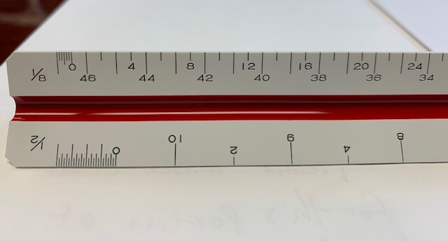 Teledyne Post Plastic Triangular 38CT-580 Architects Scale Ruler+Clear Case