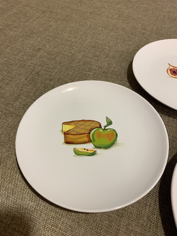 Fruit & Cheese Charcuterie Grazing Appetizer Guest Plates 4pc Set 2006 Designpac