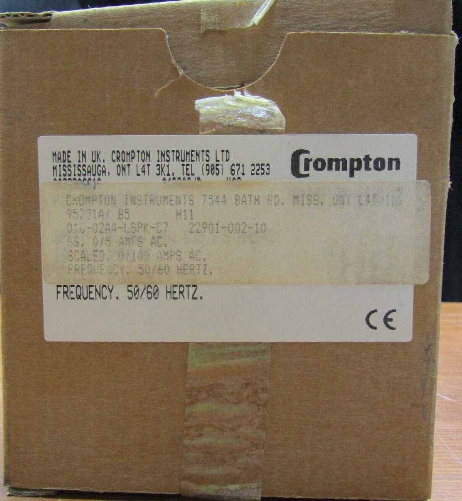 🤓 NEW CROMPTON 3 ½'' SURFACE MOUNTED PANEL METER 0-5AAC INPUT 016-02AA-LSPK-C7