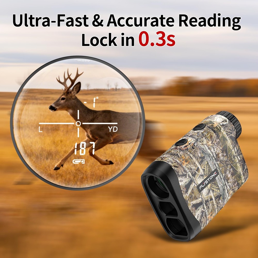 FLYSTONE Precision Laser Range Finder for Golf & 1300m Range, Camouflage