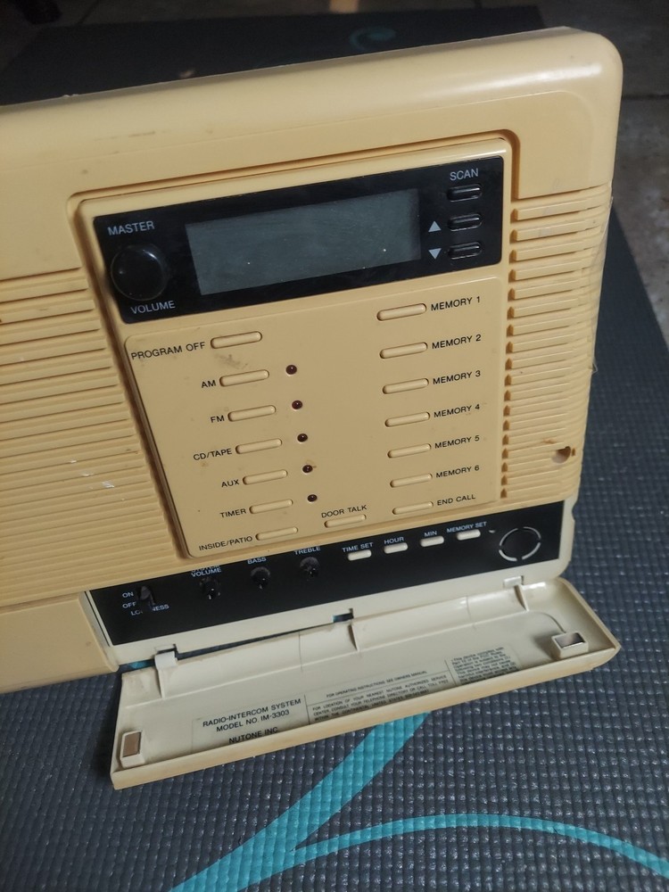 NuTone IM-3303 intercom system with radio and speakers, untested.