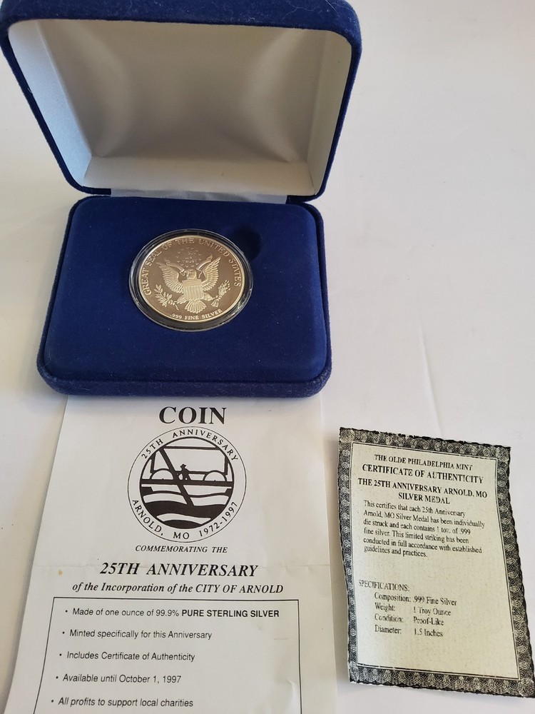 25th Anniversary Fine .999 Silver Coin
